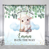 Aperturee - Aperturee Sweet Little Baby Lamp Custom Name Baby Shower Backdrop